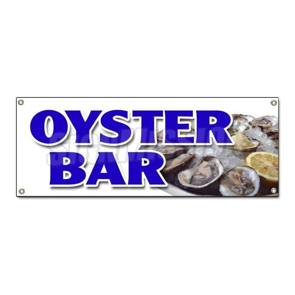 Signmission OYSTER BAR BANNER SIGN fresh clams crabs seafood beer liquor restaurant B-Oyster Bar - main